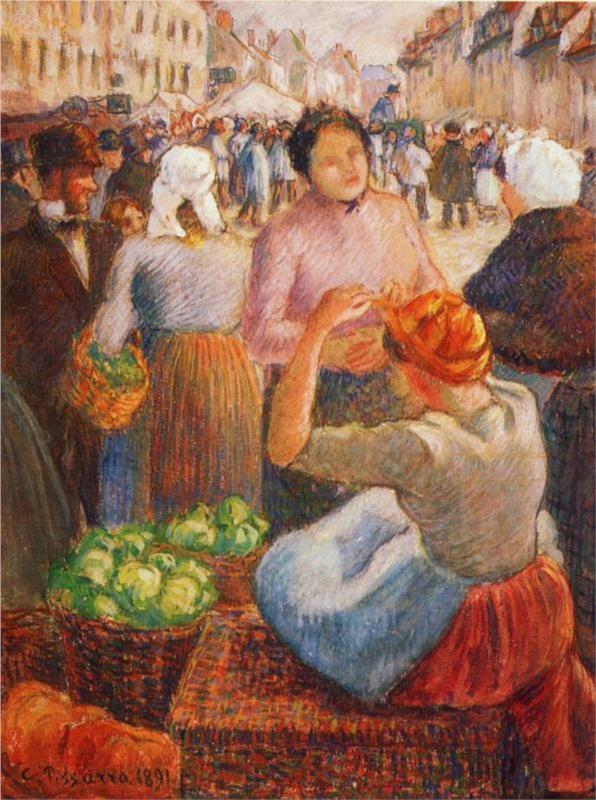 Marketplace, Gisors - Camille Pissarro Paintings
